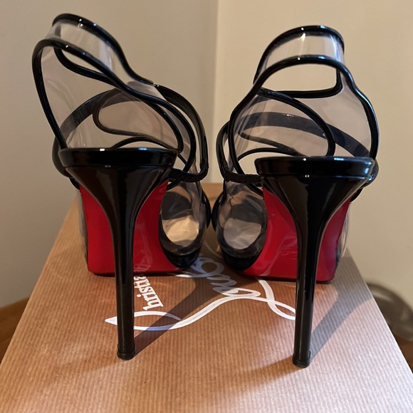 Authentic Christian Louboutin Aqua Ronda 120 PVC Patent EU37.5 US7 - Picture 4 of 8